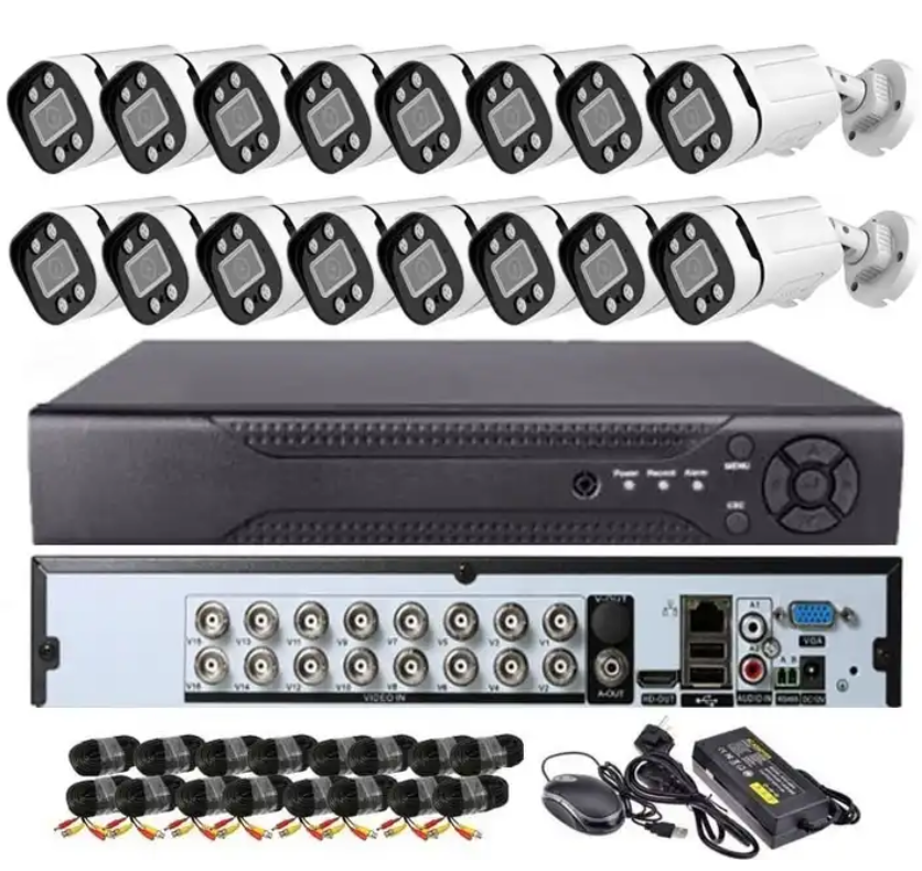 Kit de caméra de surveillance, extérieur, HD, 5mp, 16CH