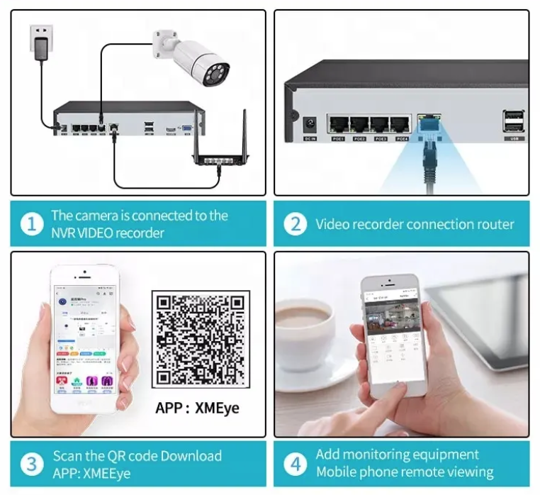 Kit de vidéosurveillance filaire, extérieur 4mp ip 16 canaux, vision nocturne... – Image 4