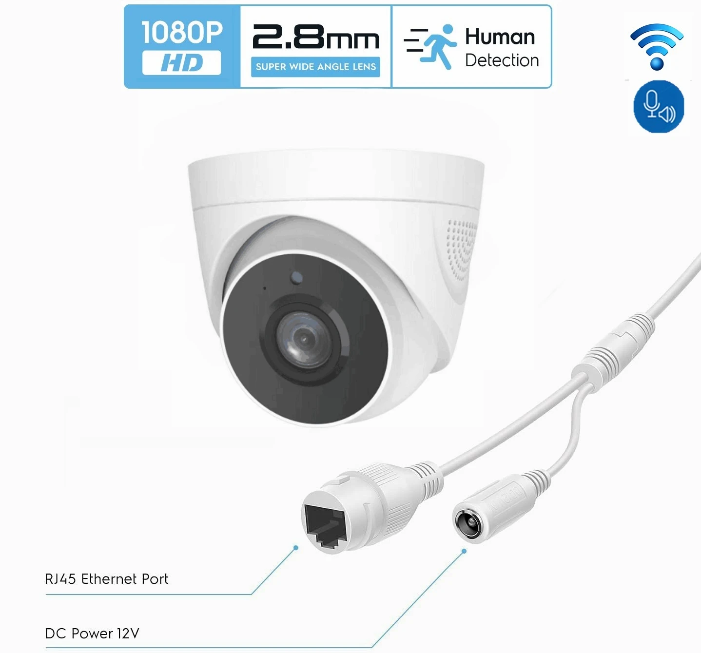 Caméra de Surveillance dôme intérieure IP/WiFi hd 2MP/1080P – Image 3