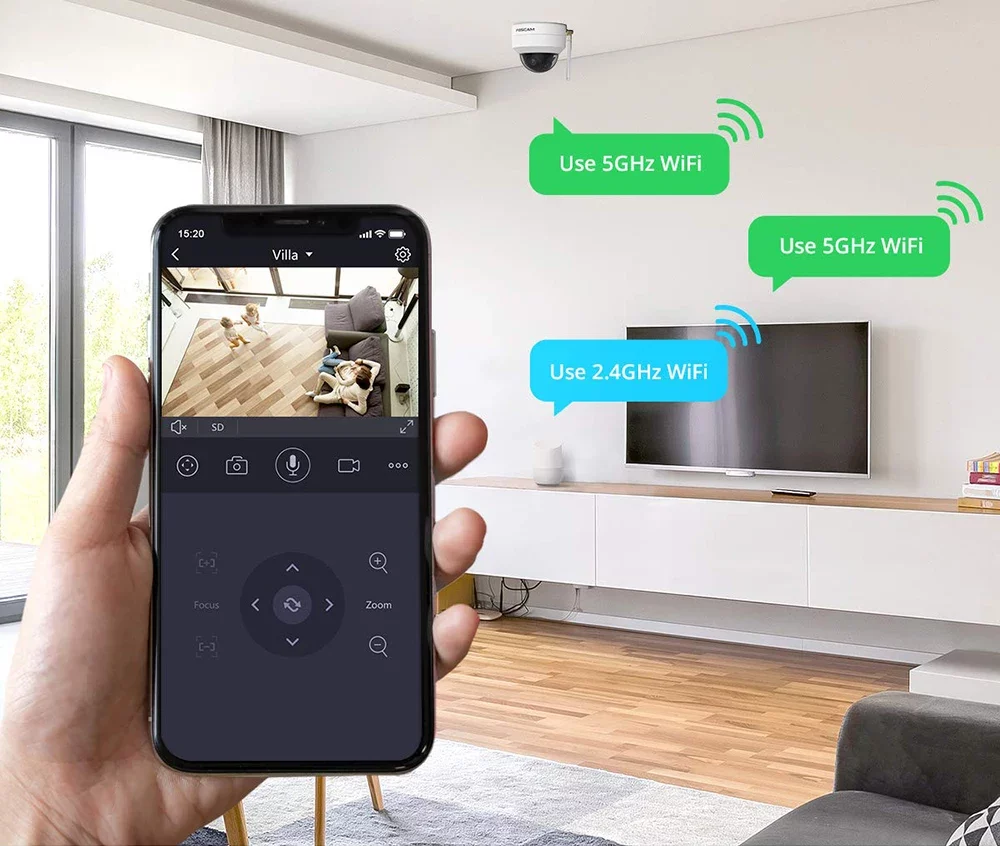 Caméra de sécurité extérieure / intérieur WiFi ou filaire, optique 4X, 4MP – Image 3