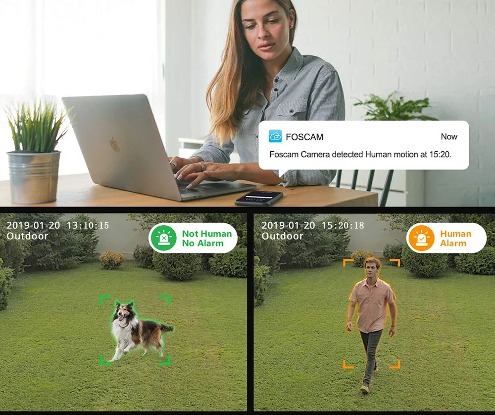 Caméra de sécurité extérieure / intérieur WiFi ou filaire, optique 4X, 4MP – Image 4