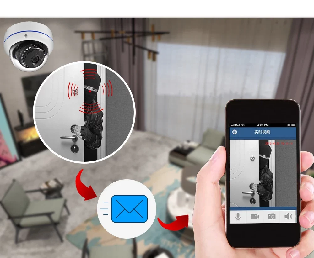 Caméra de surveillance dôme extérieure/intérieur IP 4MP/5MP – Image 3