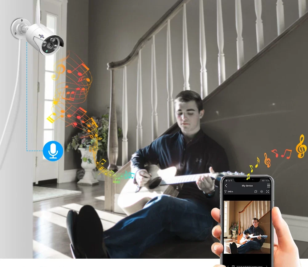 kit de vidéosurveillance 3MP IP NVR 8CH sans fil avec écran 12 LCD – Image 5