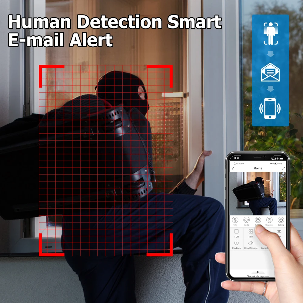 Enregistreur NVR pour Caméra de surveillance IP WiFi HD 4MP/5MP 8 Canaux – Image 2