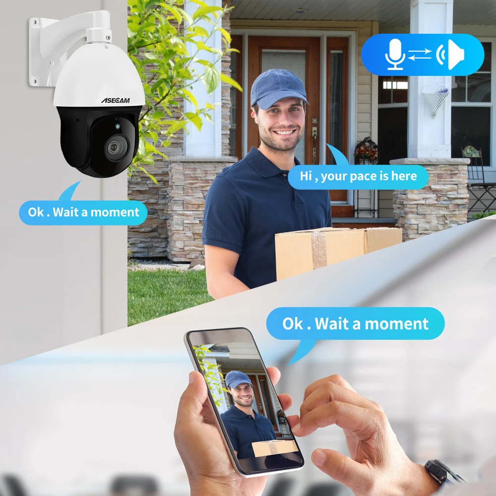 Camera Dôme extérieure 8MP 4K 30X Zoom IP PTZ Audio bidirectionnel – Image 4