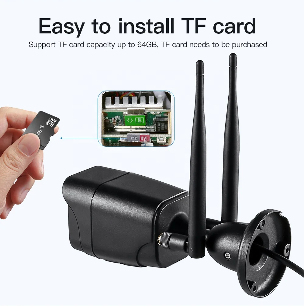 Caméra Bullet extérieur/intérieur WiFi 5MP Audio bidirectionnel, Vision nocturne