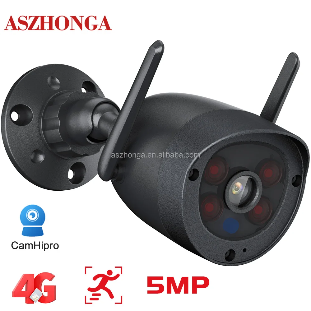 Camera Bullet Wifi 5MP, 4X Digital Zoom HD extérieur, 4G carte SIM