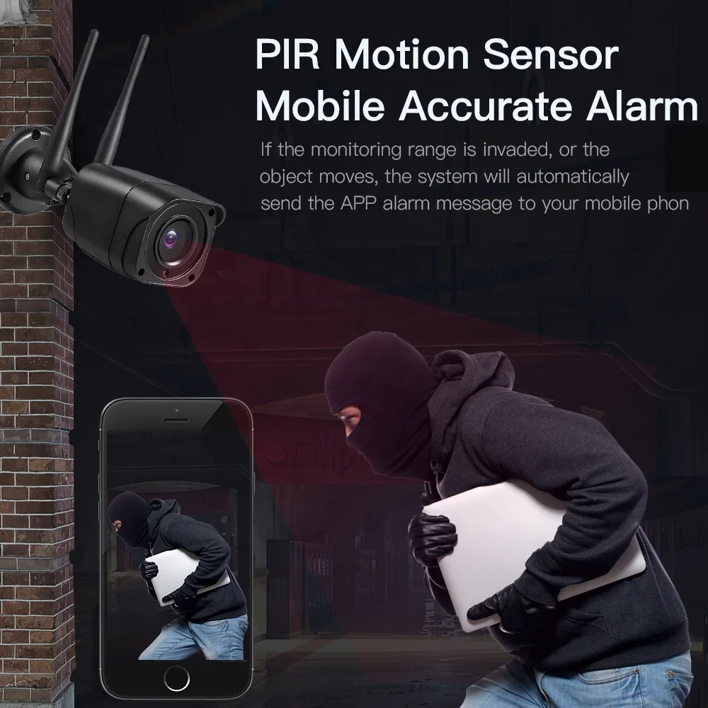 Caméra Bullet extérieur/intérieur WiFi 5MP Audio bidirectionnel, Vision nocturne – Image 5