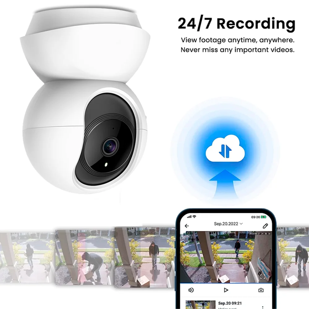 Mini caméra dôme IP WiFi 1080P intérieure Vision nocturne – Image 2