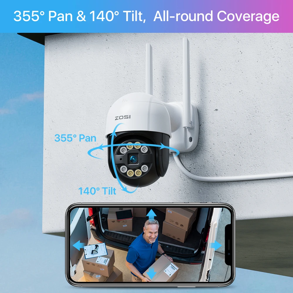 Kit de vidéosurveillance, PTZ Wifi 2K, 3mp, 8CH, extérieur/intérieur – Image 3